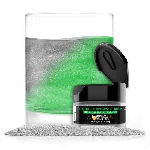 Green Edible Color Changing Brew Glitter | Food Grade Beverage Glitter-Brew Glitter®