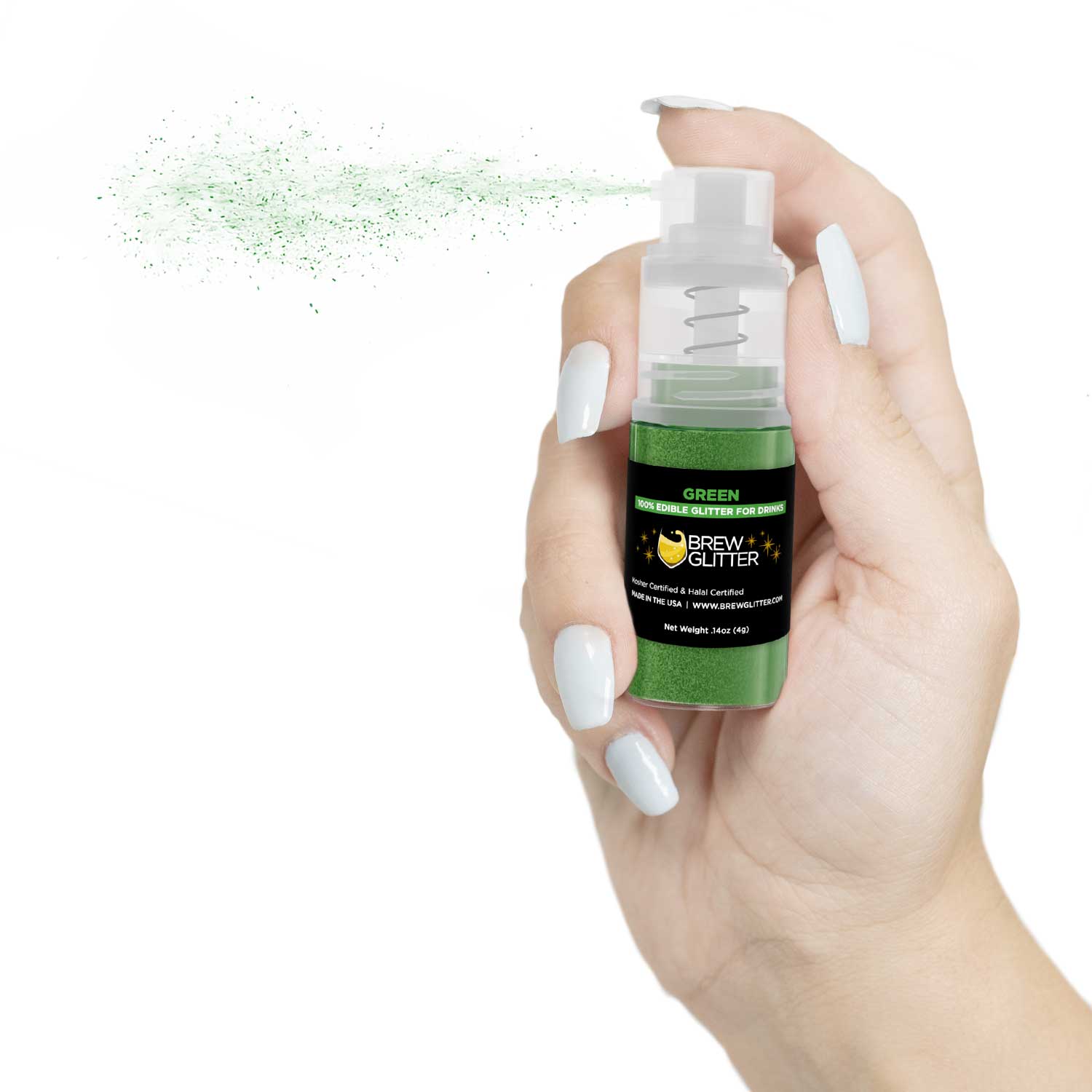 Green Edible Glitter Mini Spray Pump for Drinks-Brew Glitter®