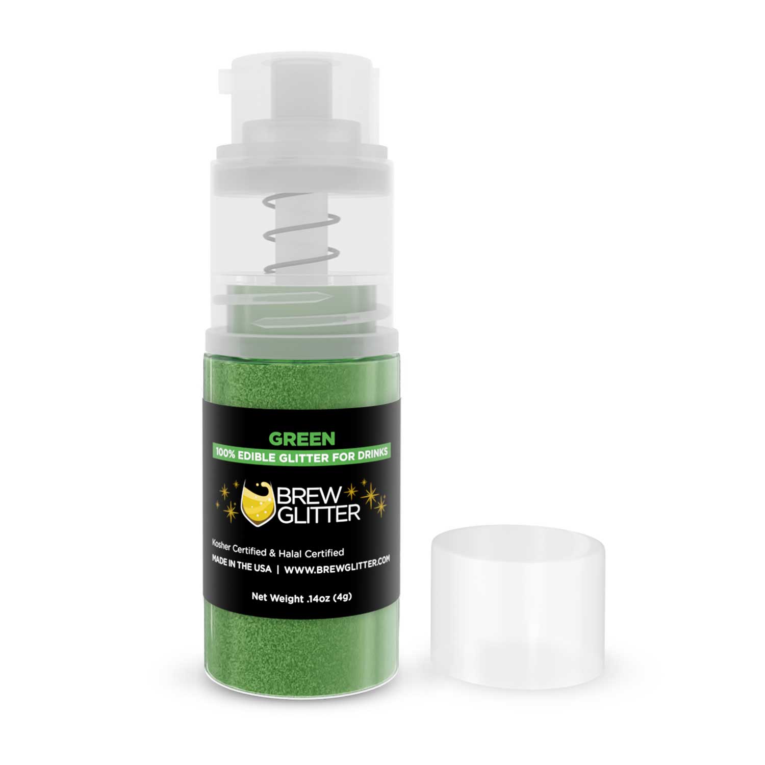 Green Edible Glitter Mini Spray Pump for Drinks-Brew Glitter®