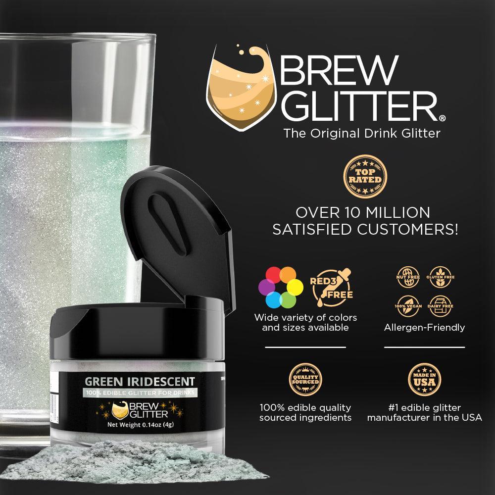 Green Iridescent Brew Glitter | Food Grade Beverage Glitter-Brew Glitter®