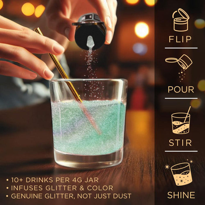 Green Iridescent Edible Glitter Spray Pump for Drinks-Brew Glitter®