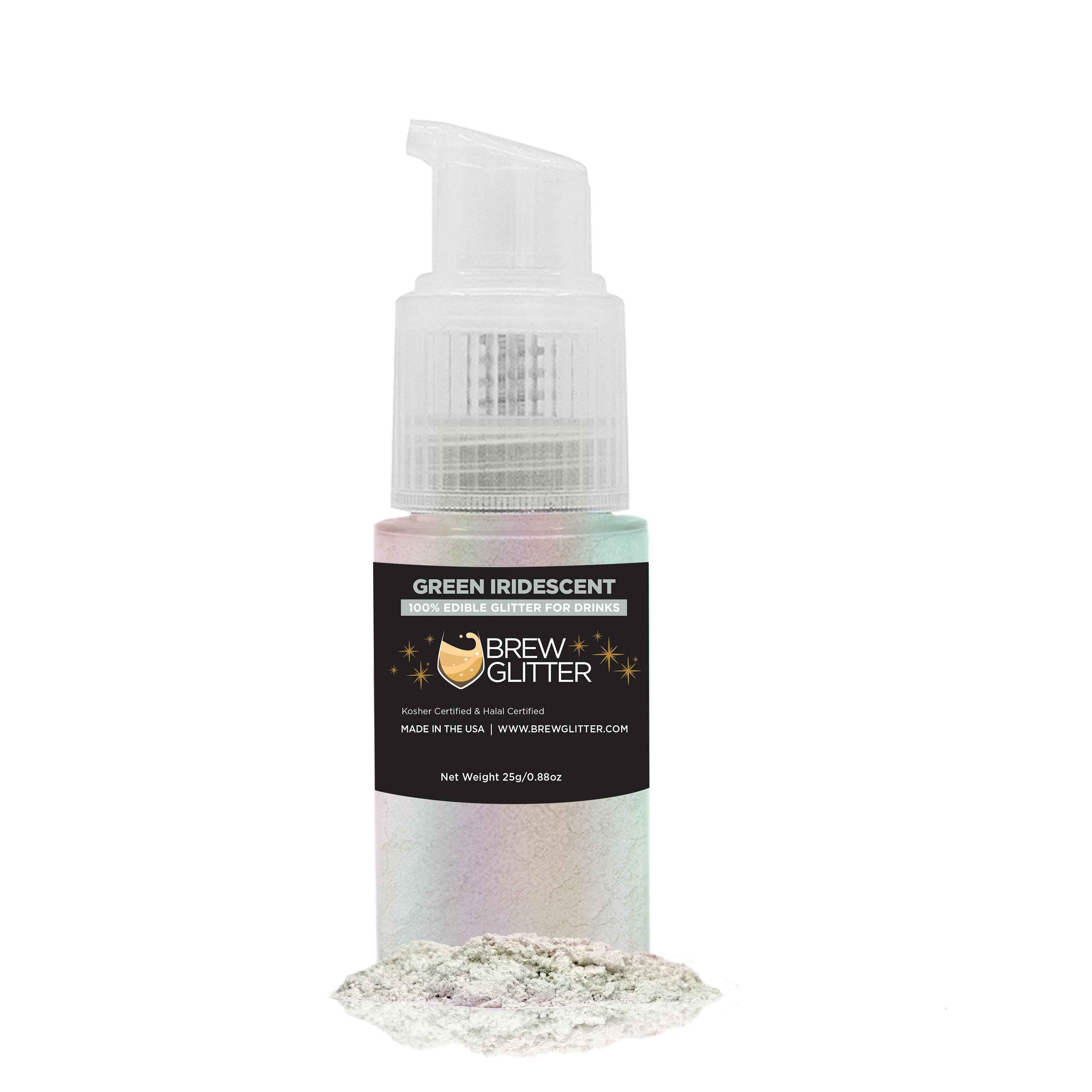 Green Iridescent Edible Glitter Spray Pump for Drinks-Brew Glitter®