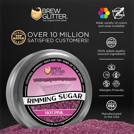 Hot Pink Rimming Sugar | Private Label-Brew Glitter®