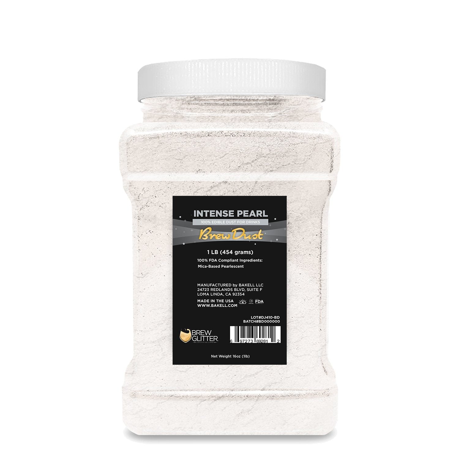 Intense Pearl White Edible Pearlized Brew Dust-Brew Glitter®