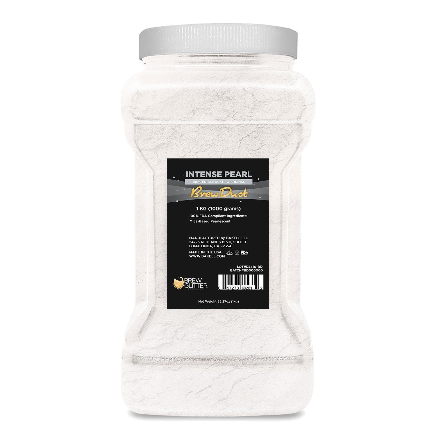 Intense Pearl White Edible Pearlized Brew Dust-Brew Glitter®