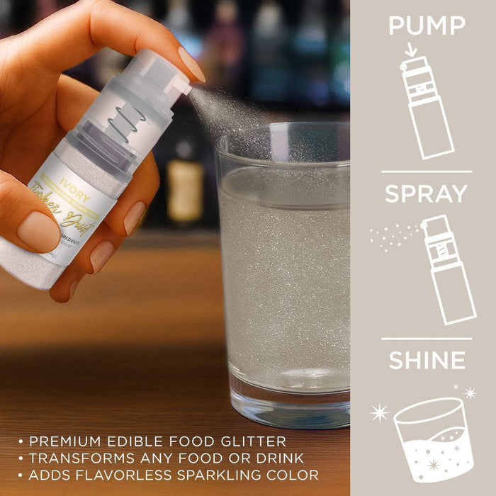 Ivory Tinker Edible Glitter Spray 4g Pump | Tinker Dust®-Brew Glitter®