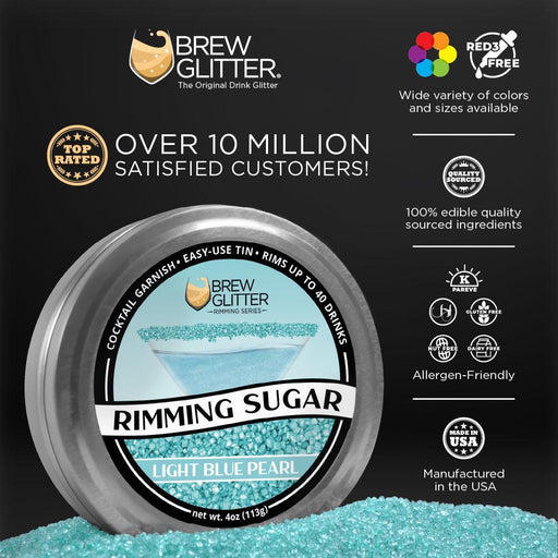 Light Blue Pearl Cocktail Rimming Sugar-Brew Glitter®