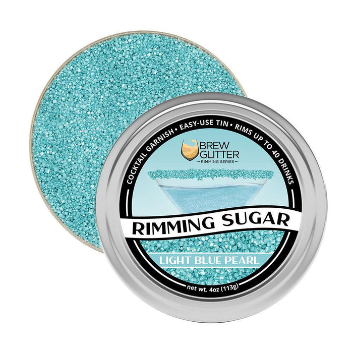 Light Blue Pearl Cocktail Rimming Sugar | Private Label (48 units per/case)-Brew Glitter®