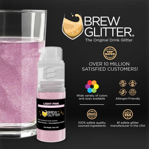 Light Pink Brew Glitter Mini Spray Pump by the Case | Private Label-Brew Glitter®