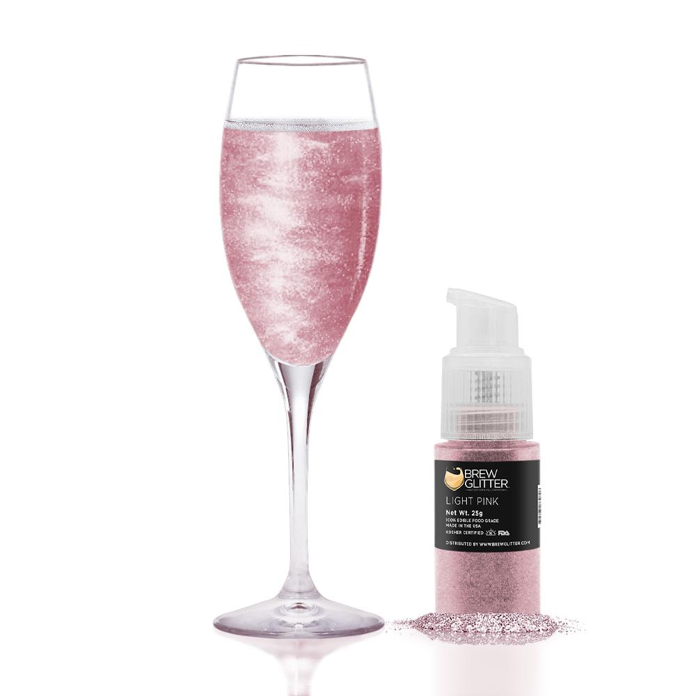 Light Pink Edible Glitter Spray Pump for Drinks-Brew Glitter®