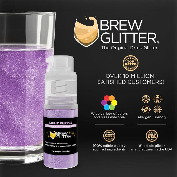 Light Purple Brew Glitter Mini Spray Pump by the Case | Private Label-Brew Glitter®