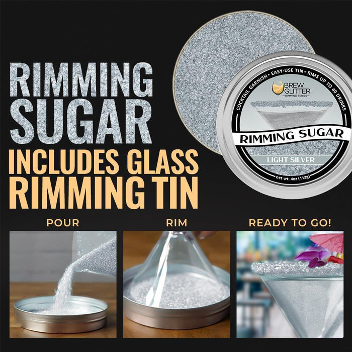 Light Silver Cocktail Rimming Sugar-Brew Glitter®