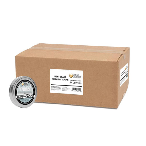 Light Silver Cocktail Rimming Sugar by the case (24 units per/ case)-Brew Glitter®
