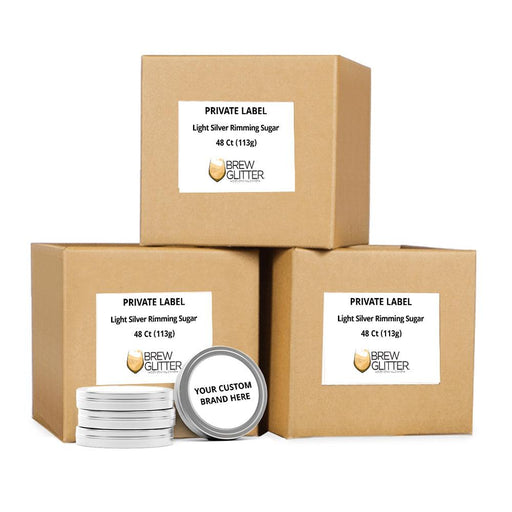 Light Silver Cocktail Rimming Sugar | Private Label (48 units per/case)-Brew Glitter®