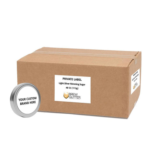 Light Silver Cocktail Rimming Sugar | Private Label (48 units per/case)-Brew Glitter®