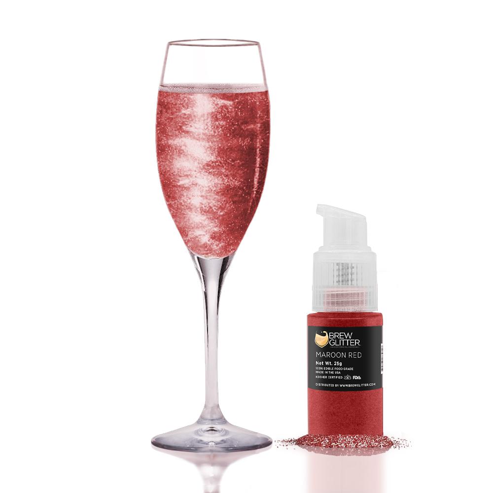 Maroon Red Edible Glitter Spray Pump for Drinks-Brew Glitter®