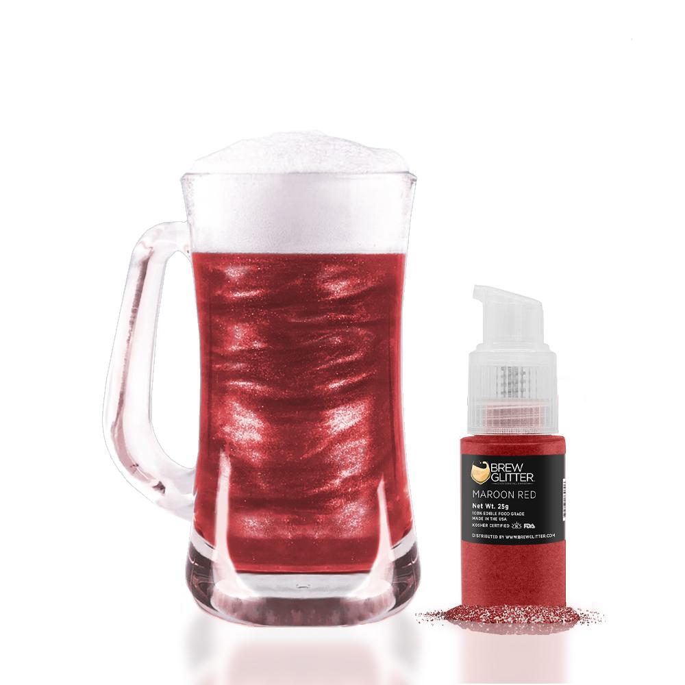 Maroon Red Edible Glitter Spray Pump for Drinks-Brew Glitter®