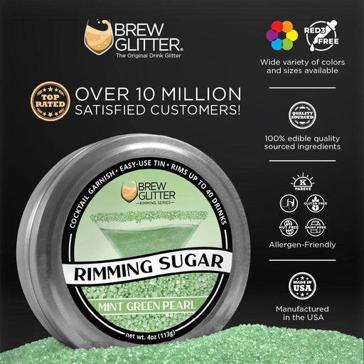 Mint Green Cocktail Rimming Sugar | Private Label (48 units per/case)-Brew Glitter®