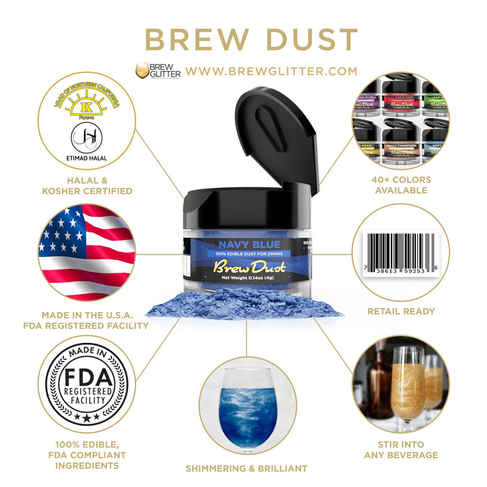 Navy Blue Brew Dust by the Case | Private Label-Brew Glitter®