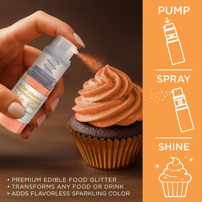 Neon Orange Edible Glitter Spray 4g Pump | Tinker Dust®-Brew Glitter®