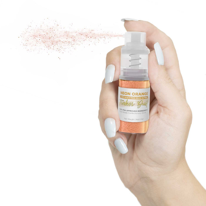 Neon Orange Edible Glitter Spray 4g Pump | Tinker Dust®-Brew Glitter®