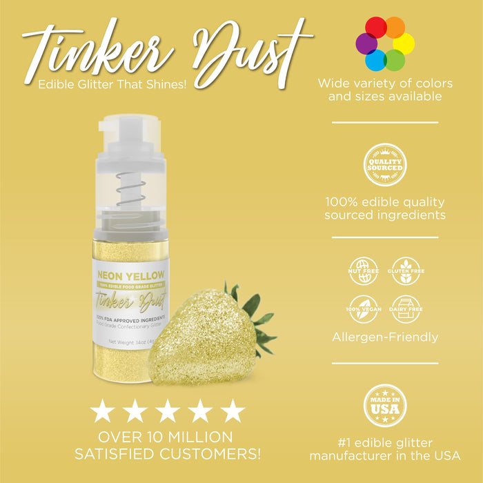 Neon Yellow Tinker Dust Edible Glitter Spray Pump-Brew Glitter®