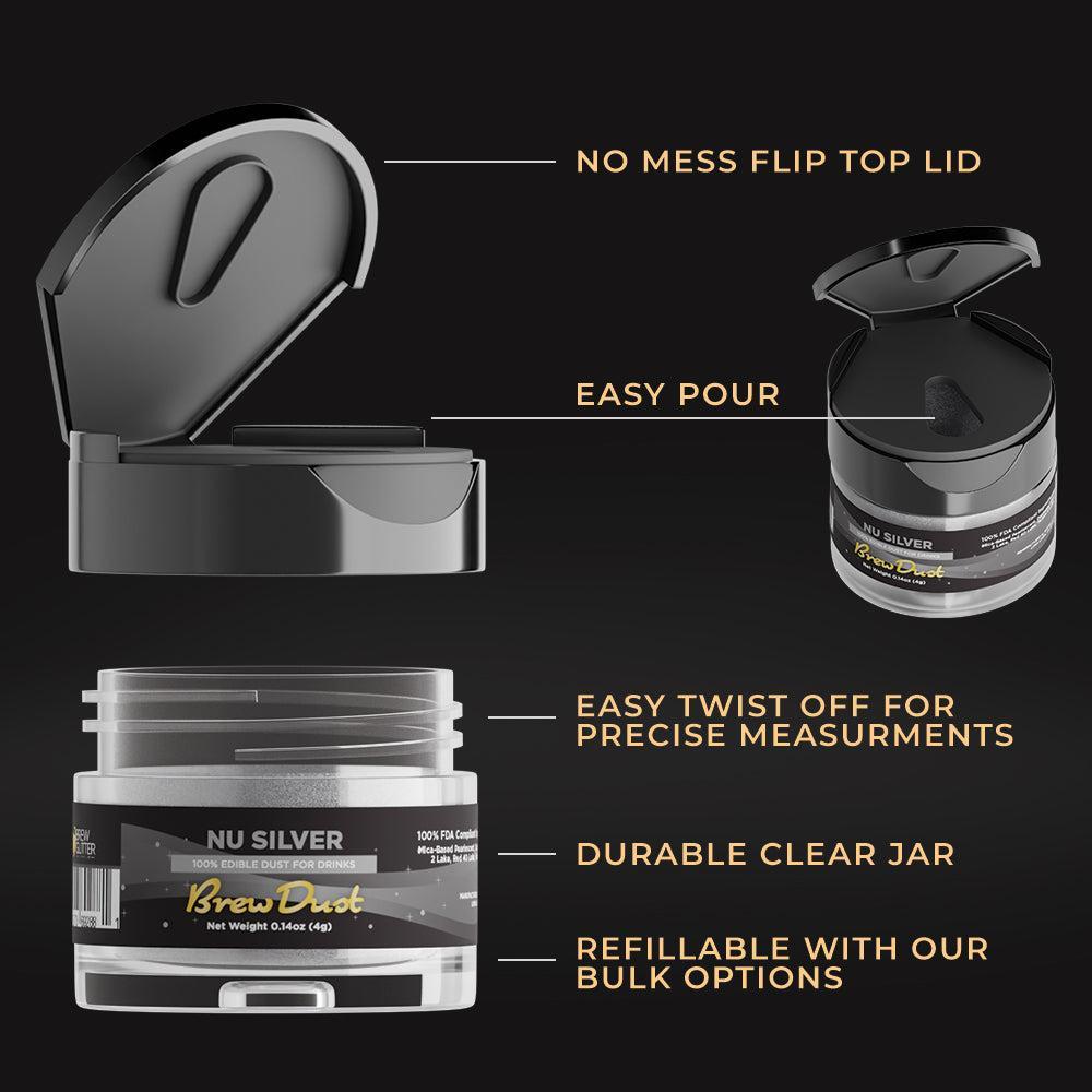 Nu Super Silver Edible Brew Dust | Bulk Sizes-Brew Glitter®