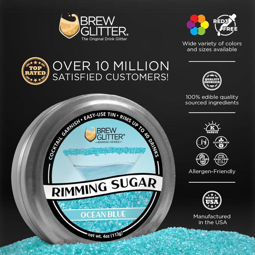 Ocean Blue Rimming Sugar | Private Label-Brew Glitter®