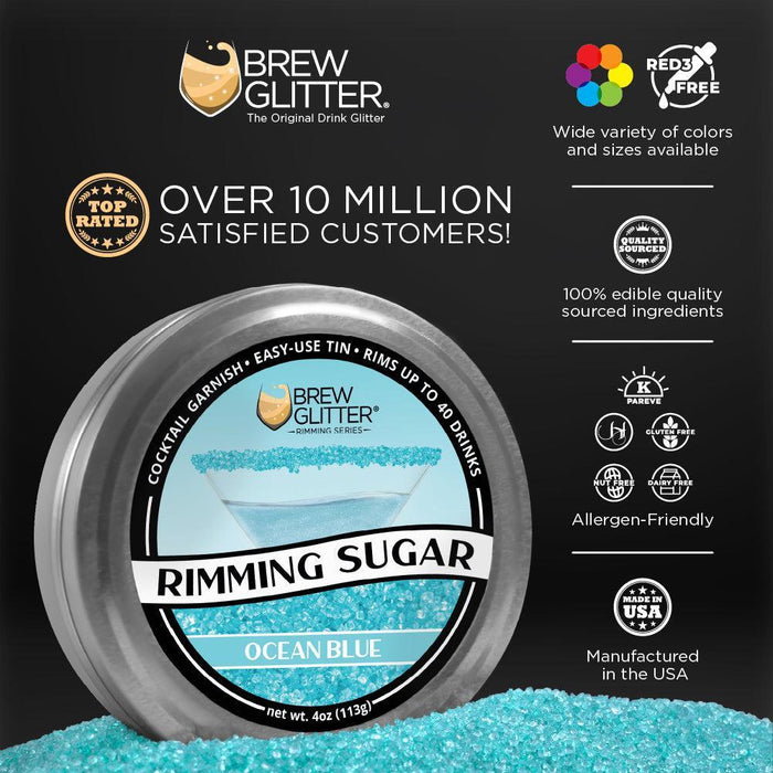 Ocean Blue Rimming Sugar | Private Label-Brew Glitter®