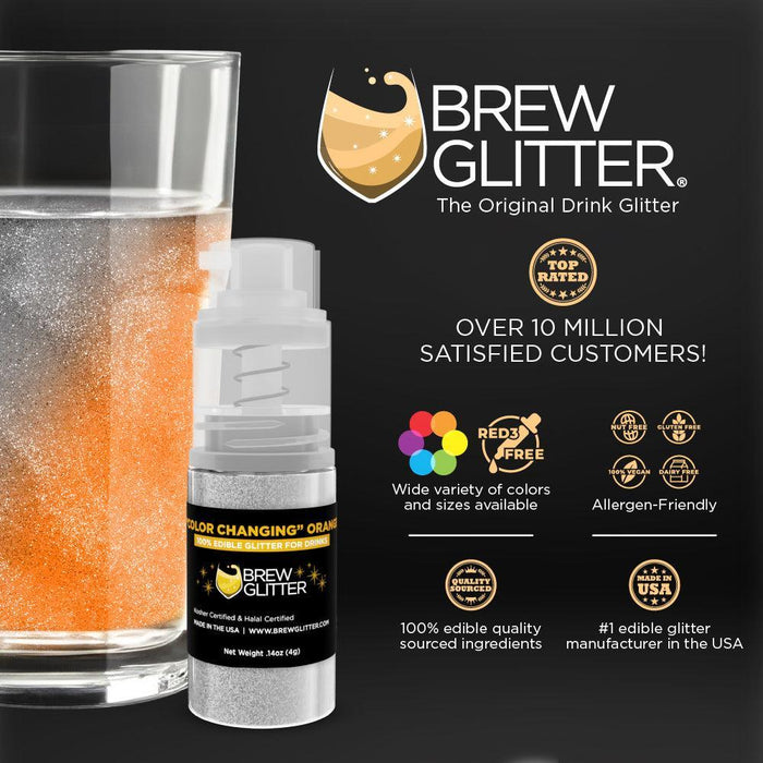 Orange Color Changing Brew Glitter | | Mini Pump Wholesale by the Case-Brew Glitter®