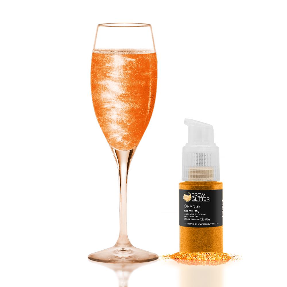 Orange Edible Glitter Spray Pump for Drinks-Brew Glitter®