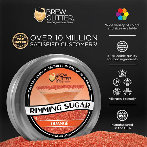 Orange Rimming Sugar | Private Label-Brew Glitter®