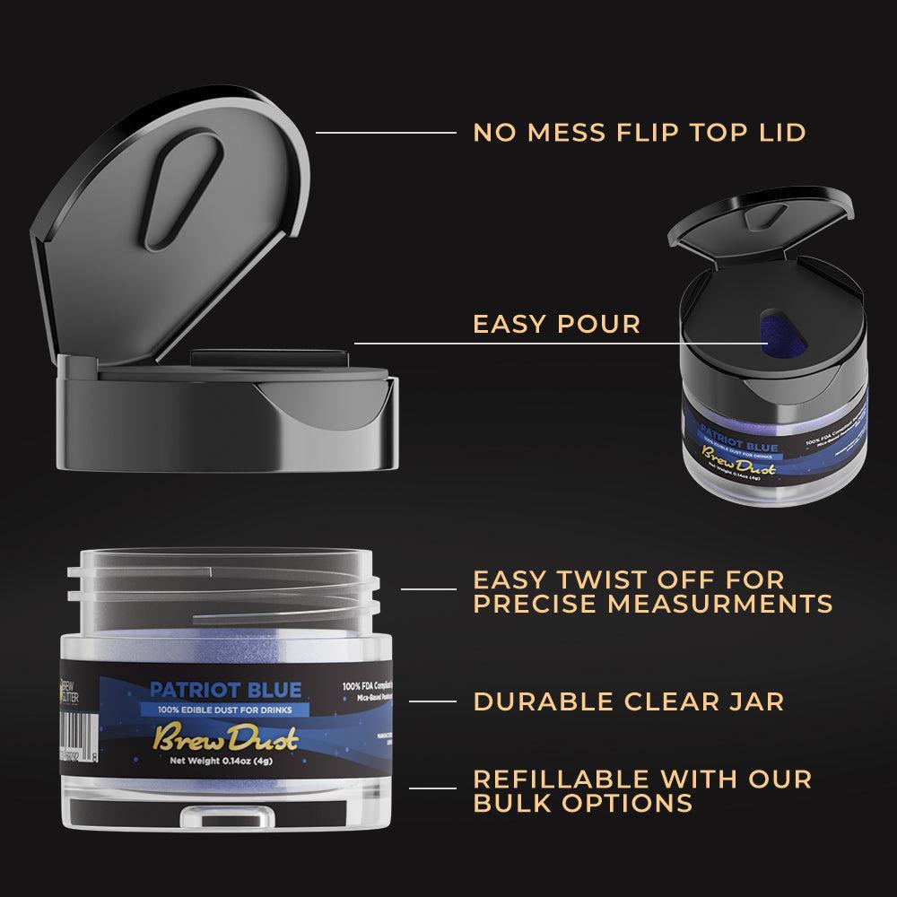 Patriot Blue Edible Pearlized Brew Dust | Bulk Sizes-Brew Glitter®