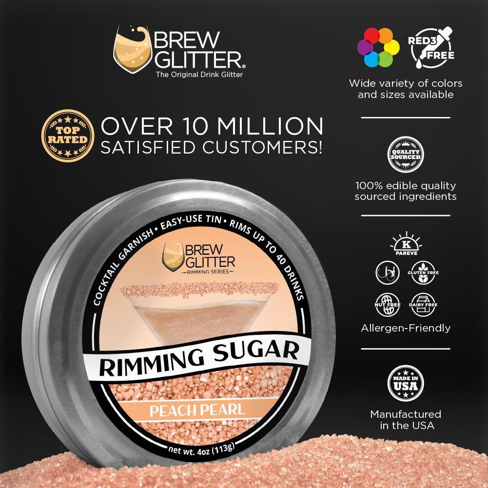 Peach Cocktail Rimming Sugar by the case (24 units per/ case)-Brew Glitter®