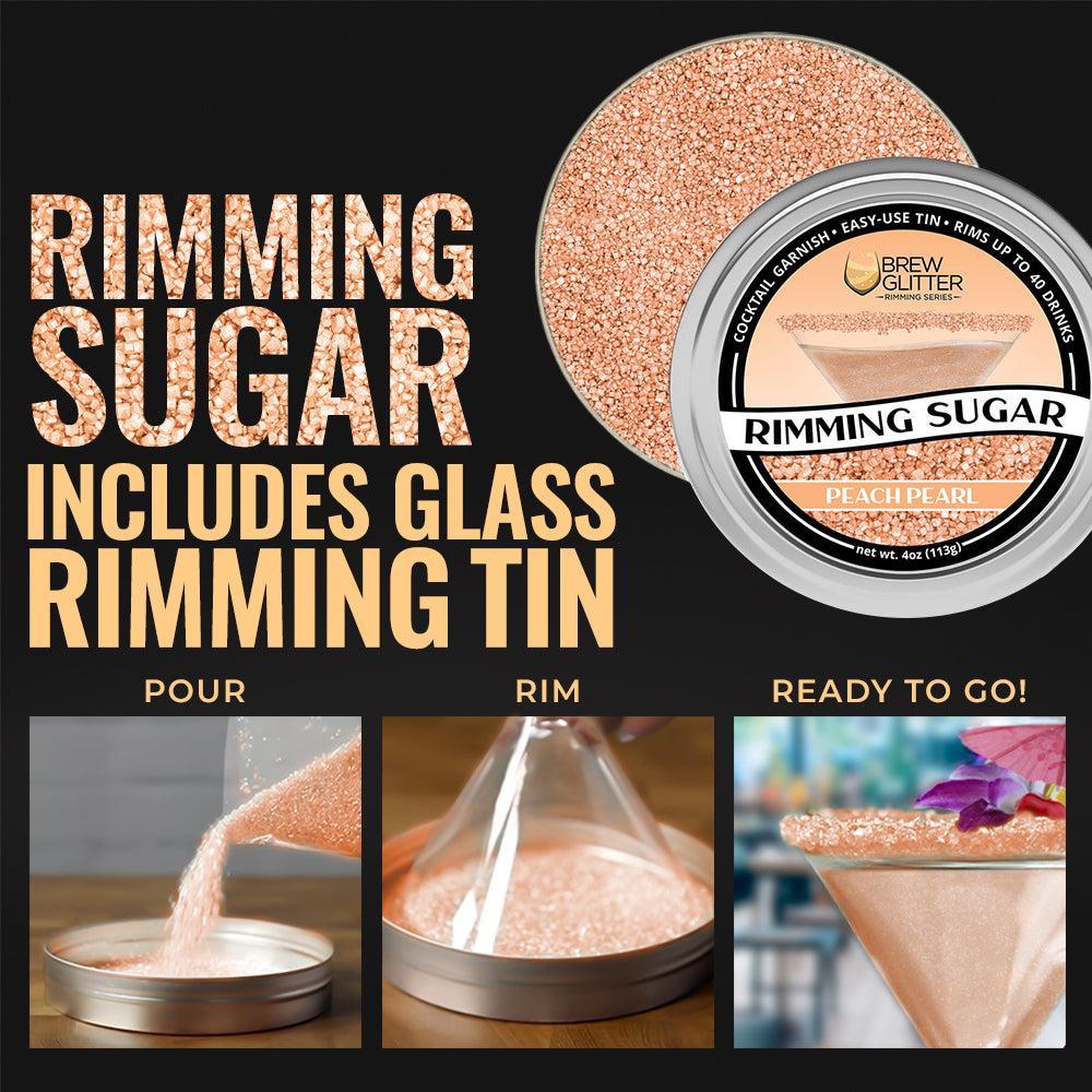 Peach Cocktail Rimming Sugar by the case (24 units per/ case)-Brew Glitter®