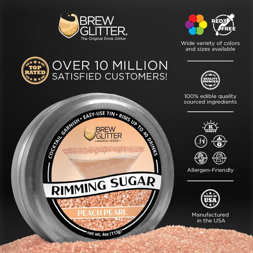 Peach Cocktail Rimming Sugar | Private Label (48 units per/case)-Brew Glitter®