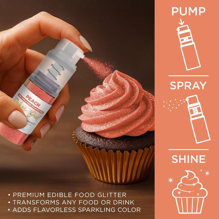 Peach Tinker Edible Glitter Spray 4g Pump | Tinker Dust®-Brew Glitter®