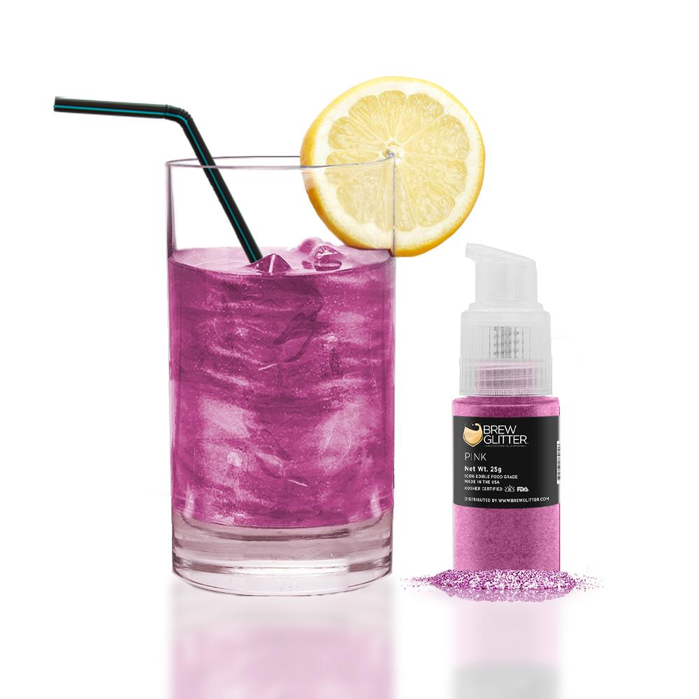 Pink Edible Glitter Spray Pump for Drinks-Brew Glitter®