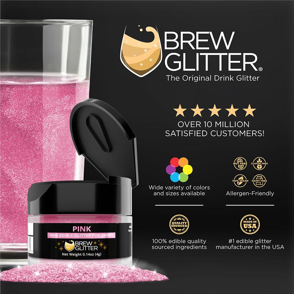 Pink Edible Glitter Spray Pump for Drinks-Brew Glitter®