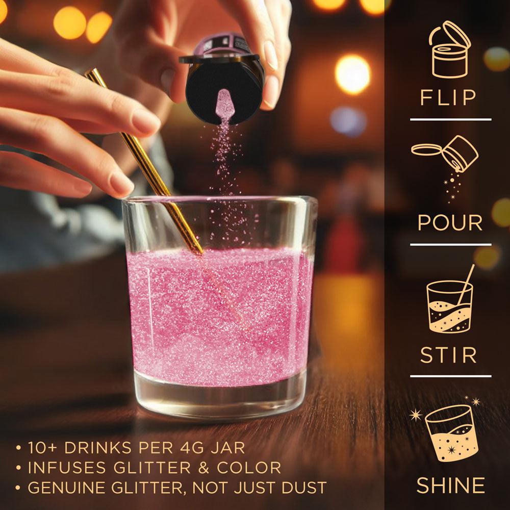 Pink Edible Glitter Spray Pump for Drinks-Brew Glitter®