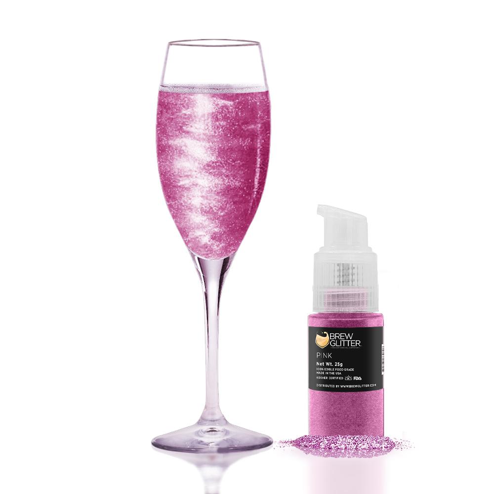 Pink Edible Glitter Spray Pump for Drinks-Brew Glitter®