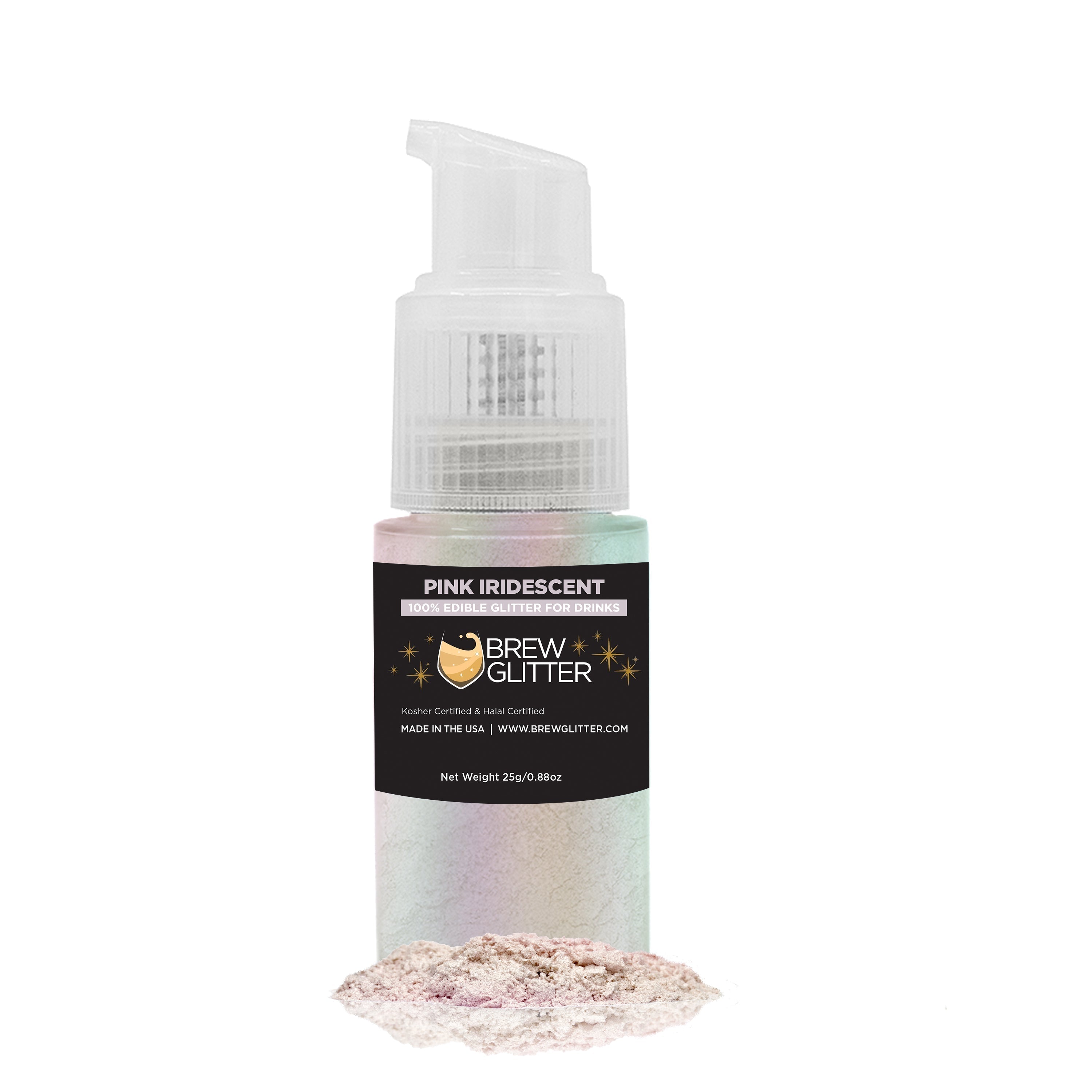 Pink Iridescent Edible Glitter Spray Pump for Drinks-Brew Glitter®