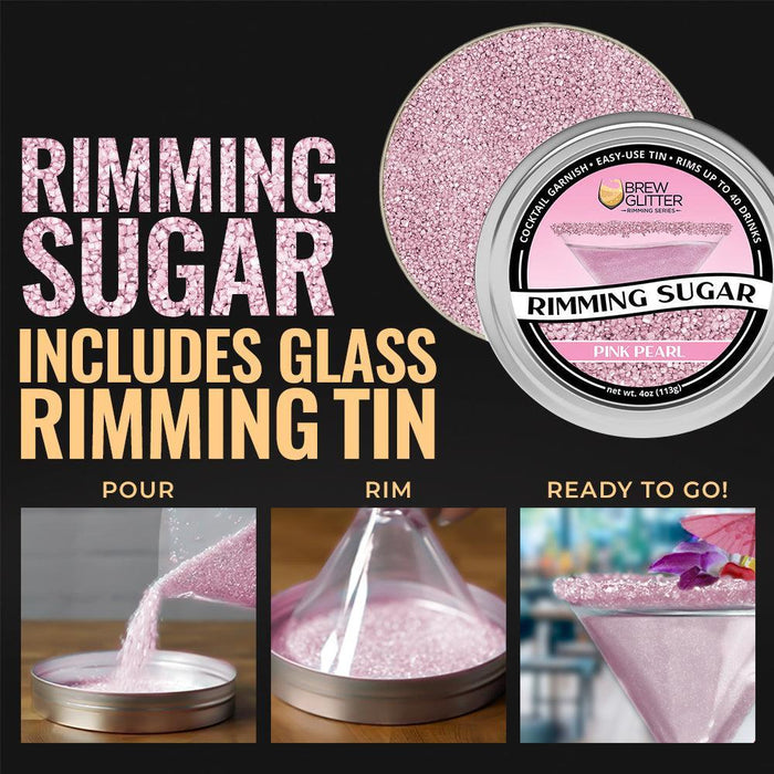 Pink Pearl Cocktail Rimming Sugar | Private Label (48 units per/case)-Brew Glitter®