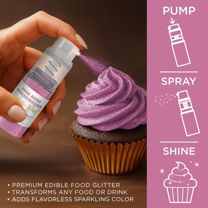 Pink Rose Edible Glitter Spray 4g Pump | Tinker Dust®-Brew Glitter®