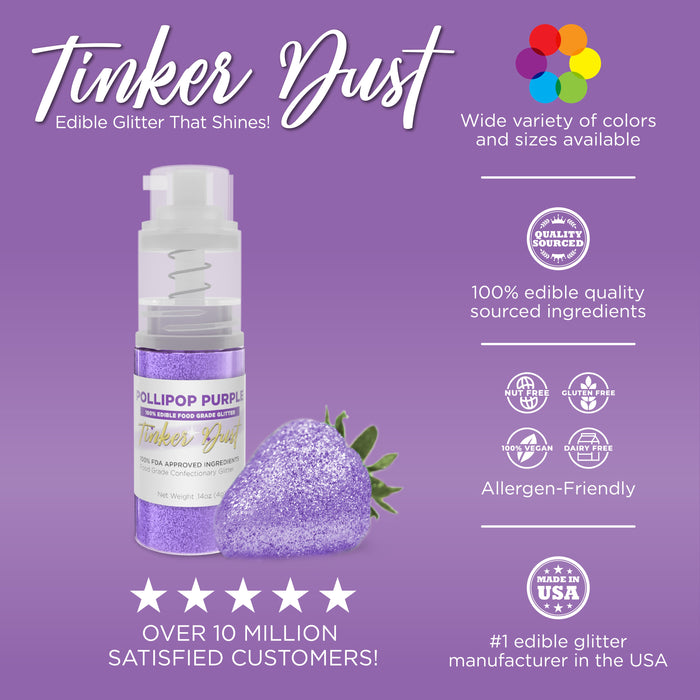 Pollipop Purple Edible Glitter Spray 4g Pump | Tinker Dust®-Brew Glitter®