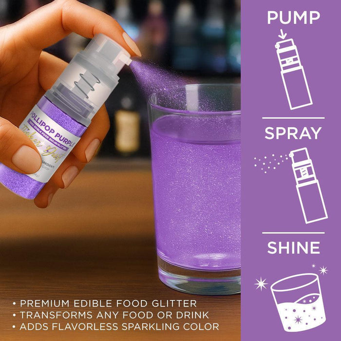 Pollipop Purple Edible Glitter Spray 4g Pump | Tinker Dust®-Brew Glitter®