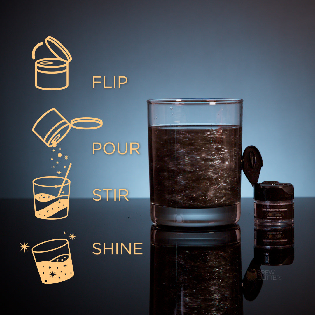 Black Shimmer Food Grade Brew Glitter | 4 Gram Jar