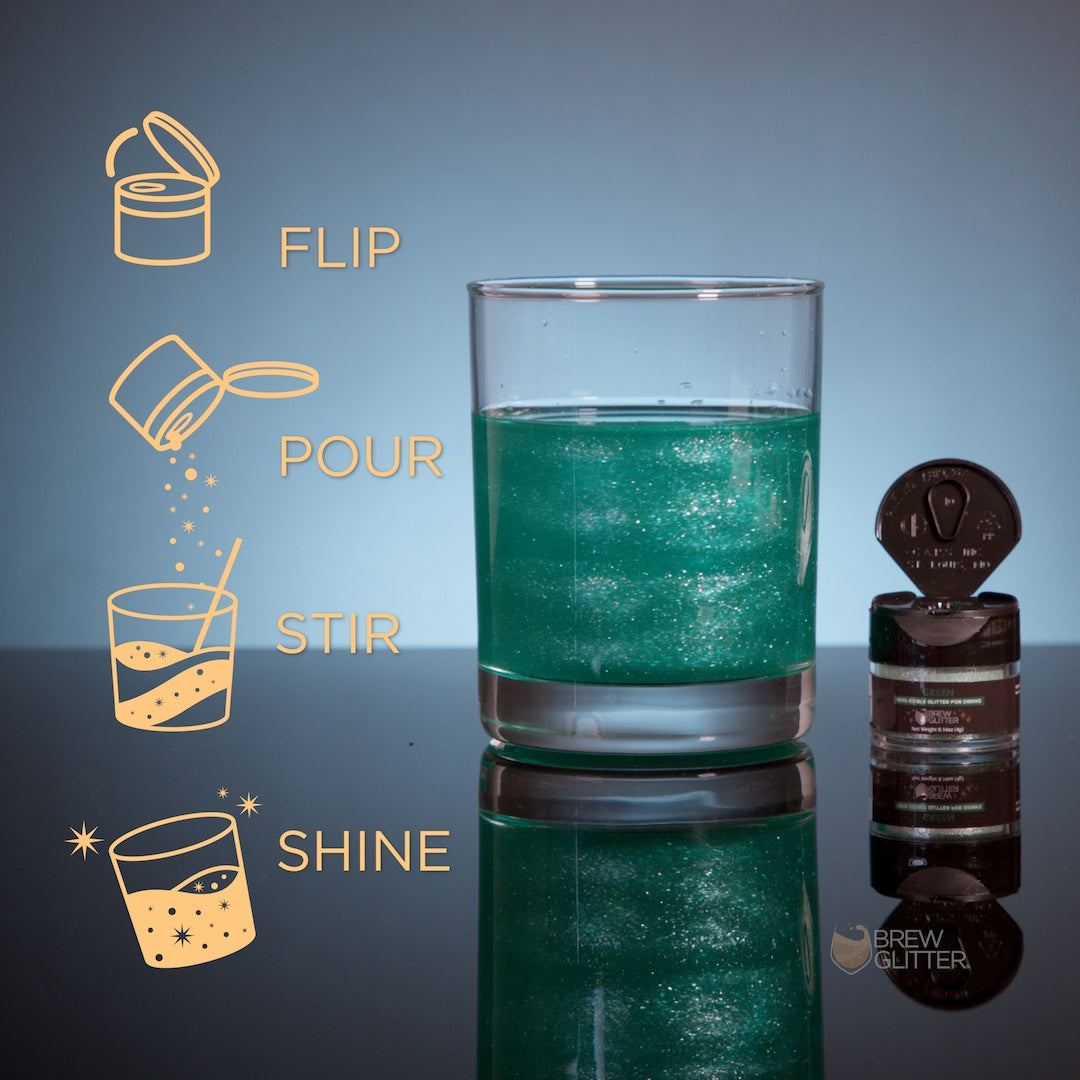 Green Edible Glitter Mini Spray Pump for Drinks