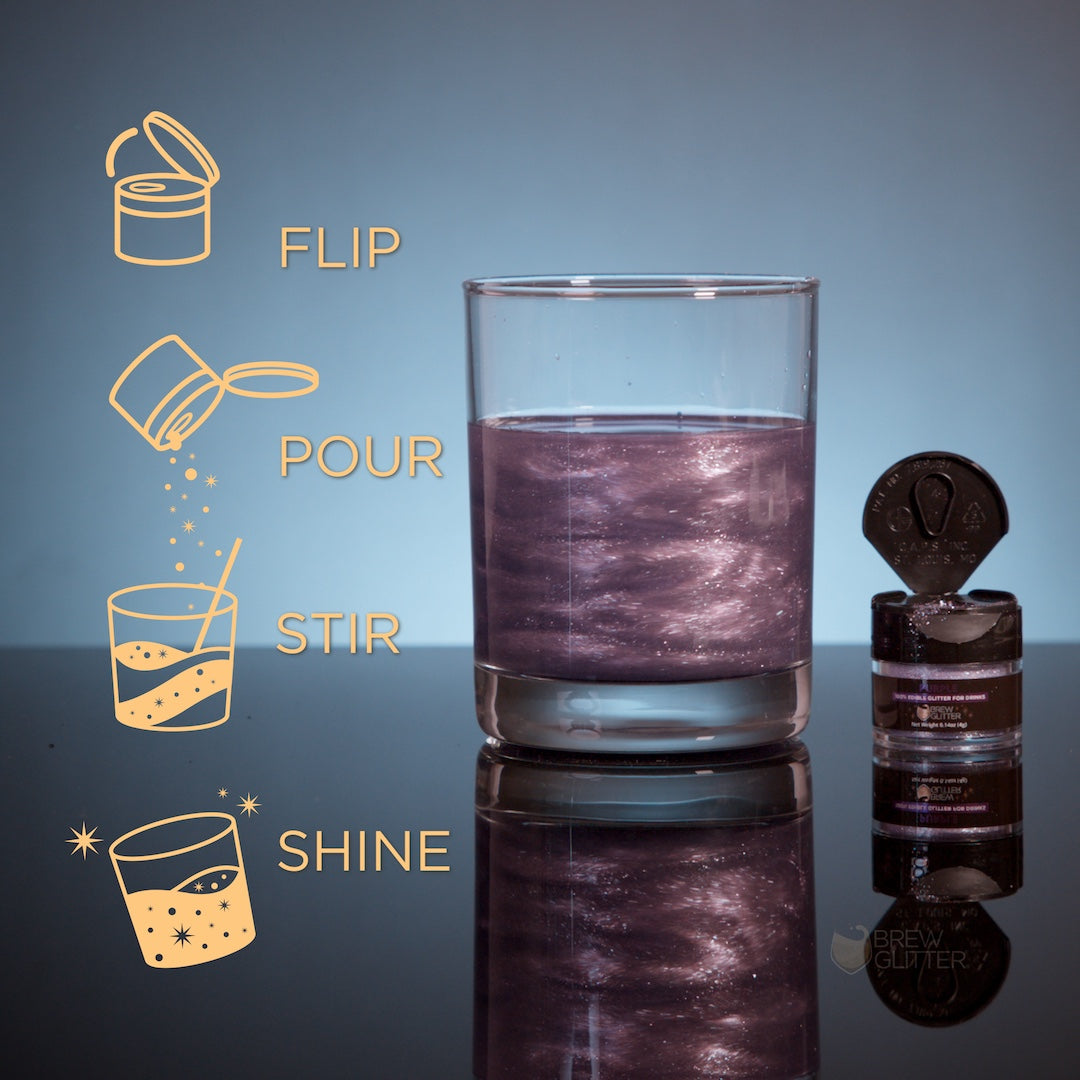 Purple Edible Glitter Mini Spray Pump for Drinks