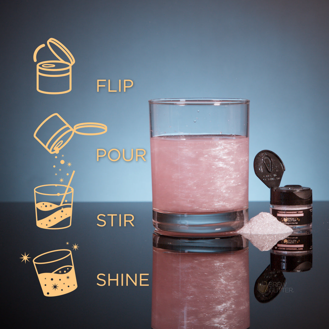 Pink Color Changing Brew Glitter Spray Pump